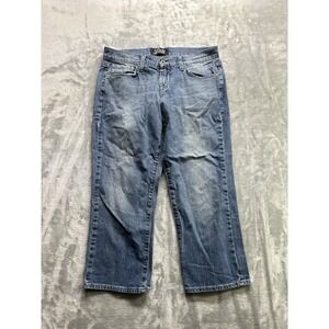 Lucky Brand Classic Rider Crop Y2K Jeans Faded Mid Rise Women Sz 8/29 Blue Short